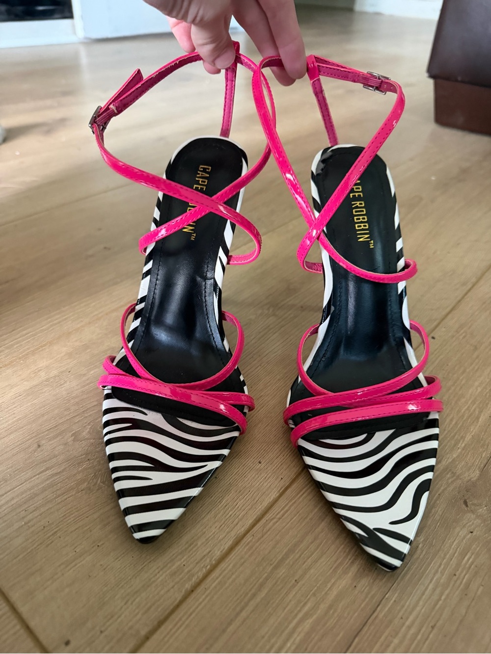 Pink and zebra y2k heels
